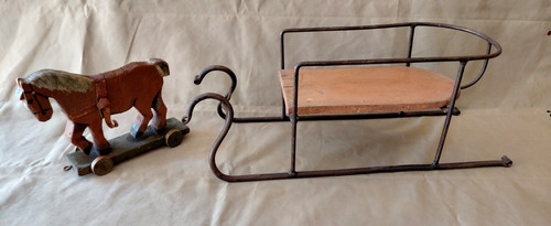 Alter kinder puppen - kinder, schlitten