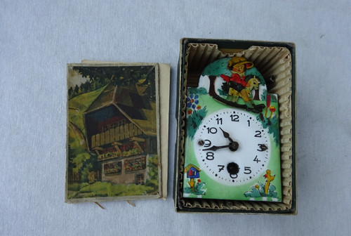 Große puppenstubenuhr emaille - große,